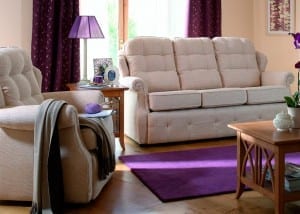 G Plan Oakland 3str + Recliner chair - Cocoa Fabric