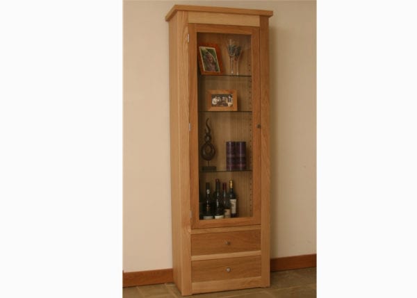 Andrena Elements Medium bookcase glazed with 2 drawers