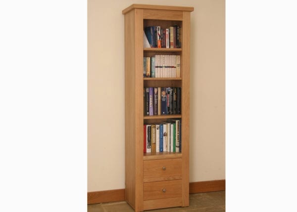 Andrena Elements Narrow bookcase with 2 drawers