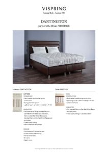 Vispring Product Sheet EXE Dartington