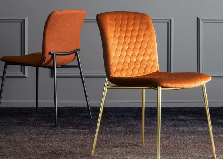 Calligaris Love Upholstered Metal Dining Chair Midfurn Furniture