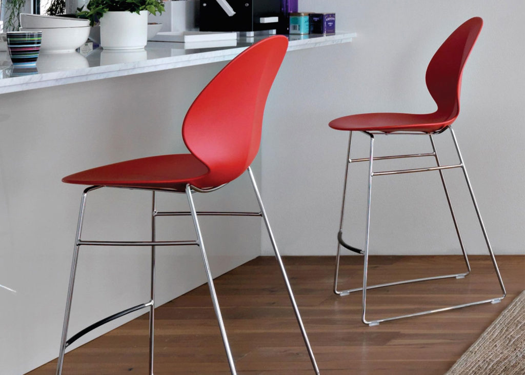 Calligaris Basil Metal Leg Bar Stool - Midfurn Furniture Superstore