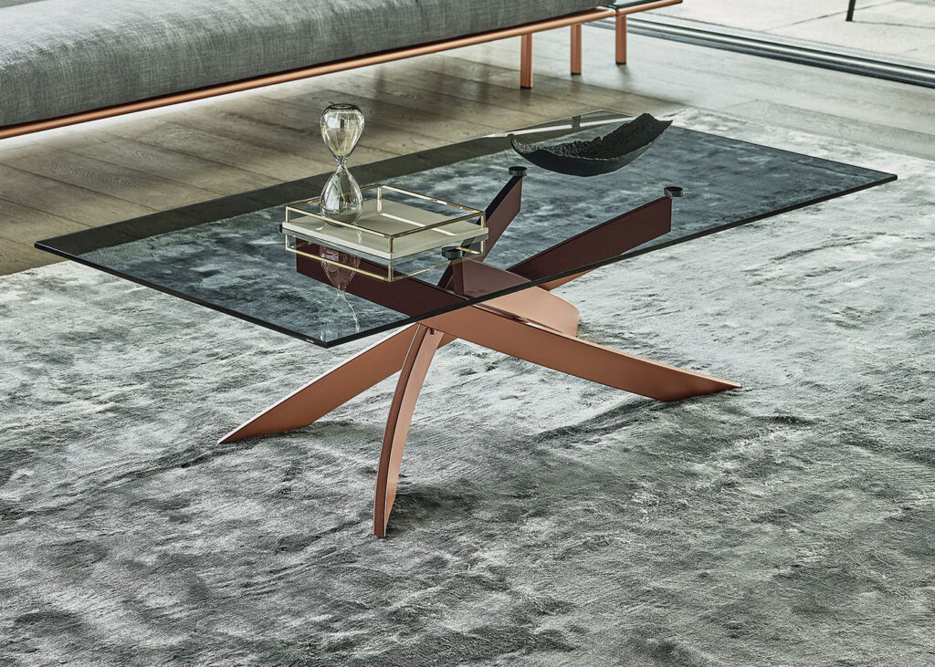 Bontempi Artistico Coffee Table with Smoked grey glass Midfurn