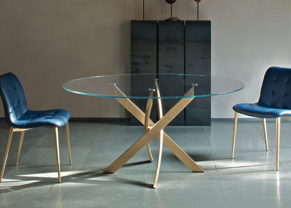 Bontempi Barone SGlass Round Dining Table2