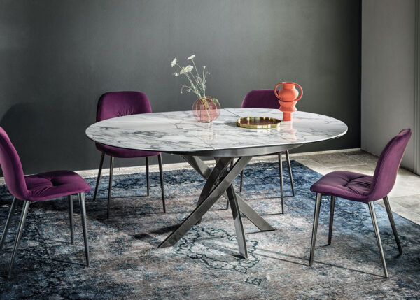 Bontempi Barone Super Marble Round Dining Table