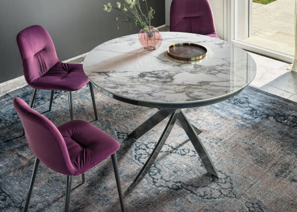Bontempi Barone Super Marble Round Dining Table2