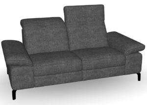 ROM Davis Anthracite Leather Velvet 2 Str Sofa